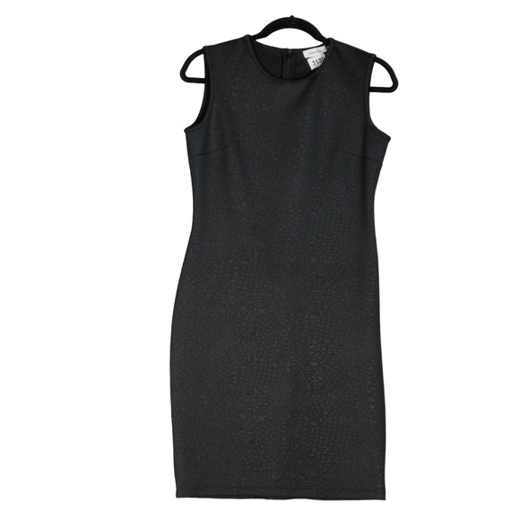 Calvin Klein Dress Womens Size 2 Fitted Pencil Bodycon Stretch Slimming Embossed - Picture 1 of 10